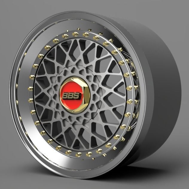 1 24 Scale 18 Inch BBS RS With Yokohama Tires 3D print model_2