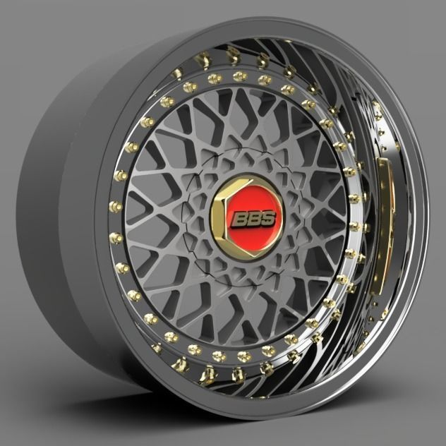1 24 Scale 18 Inch BBS RS With Yokohama Tires 3D print model_4