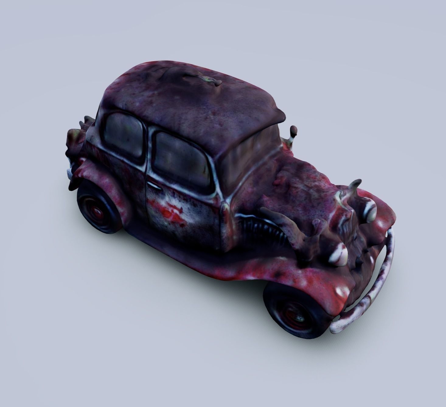 apocalypse car rusty beetle  Free 3D model_4