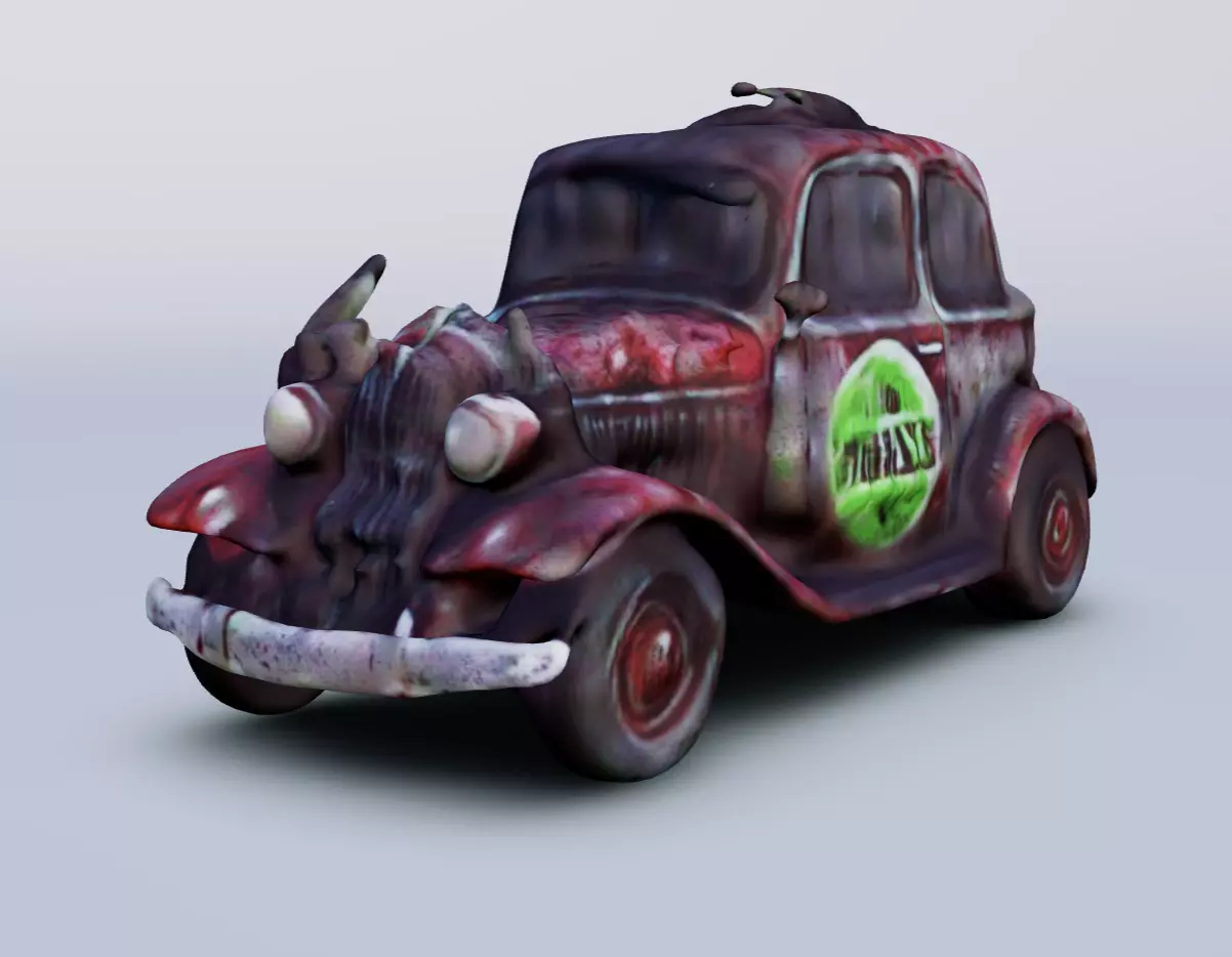 apocalypse car rusty beetle  Free 3D model_0