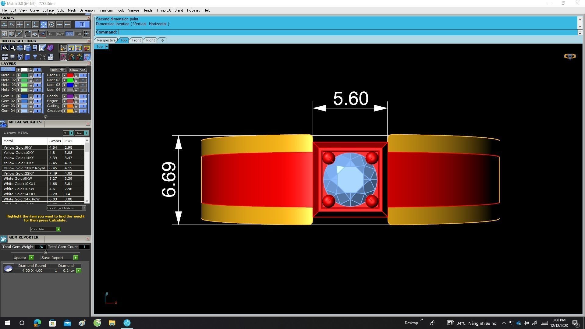 A7787 Korean Style Diamond Wedding Rings 3D print model_5