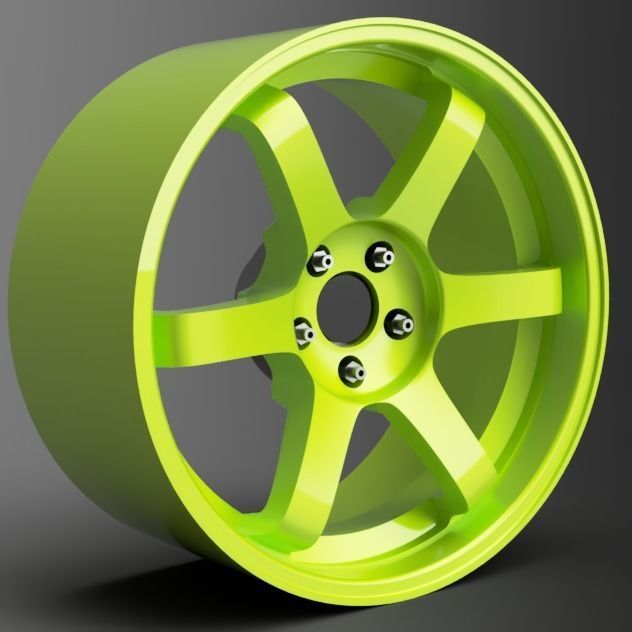 1 24 Scale 18 Inch Volk Rays Racing TE37 With Neova Tires 3D print model_5