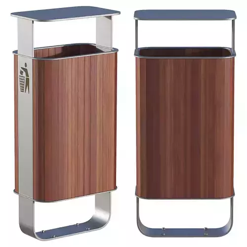 Trash Can Low-poly 3D model