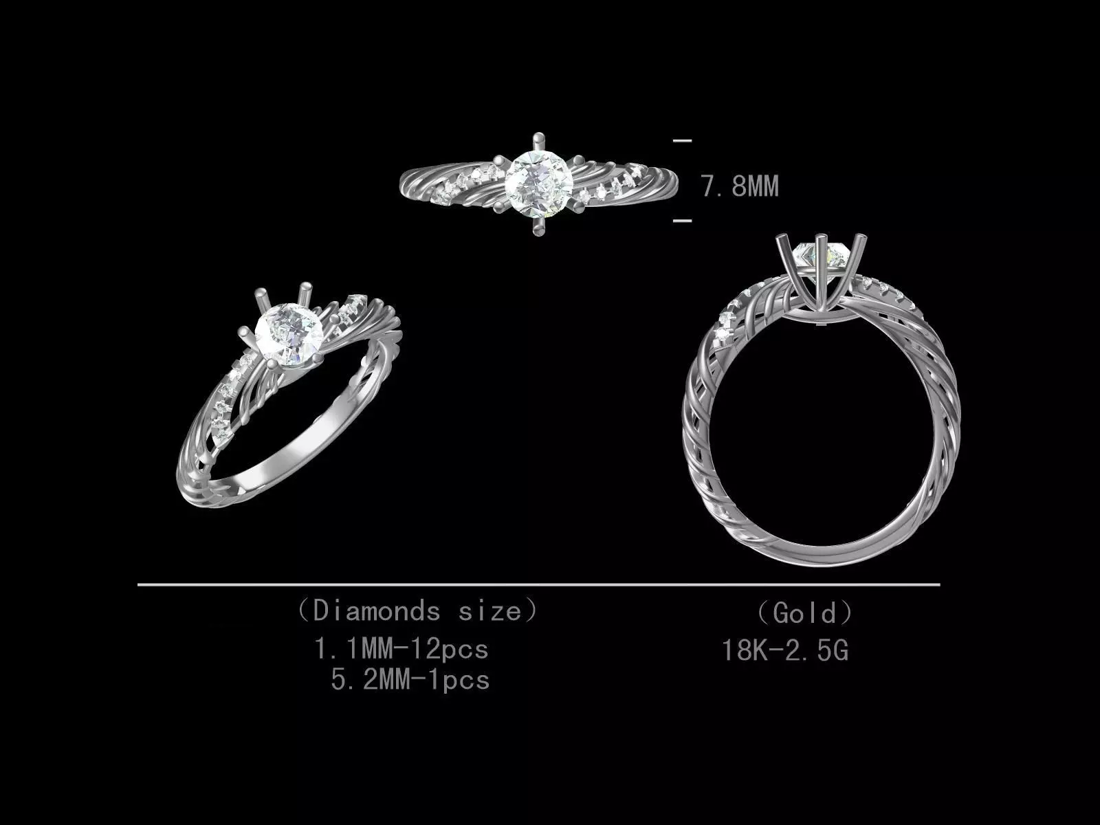 Diamond Engagement Ring Ready For Sale At Lowest Price Free 3D print model