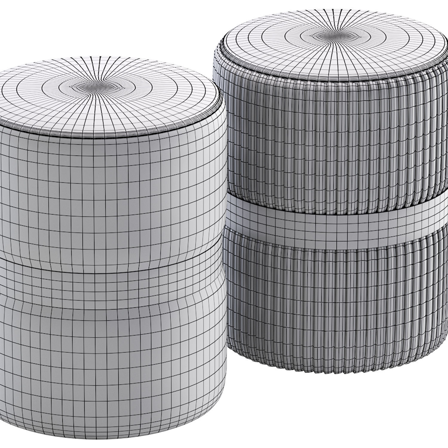 Pouf Colorado Gray Black 3D model_6