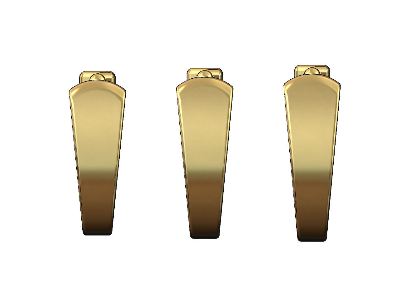 Stitched rounded top rectangular signet ring US sizes 7 8 9 3D print model_4