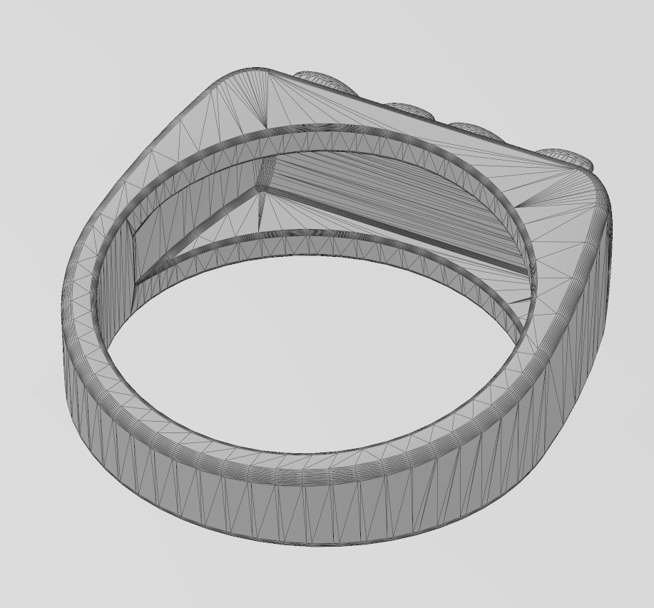 Stitched rounded top rectangular signet ring US sizes 7 8 9 3D print model_14