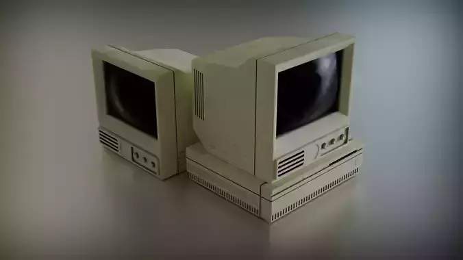 Old CRT Monitor and Computer