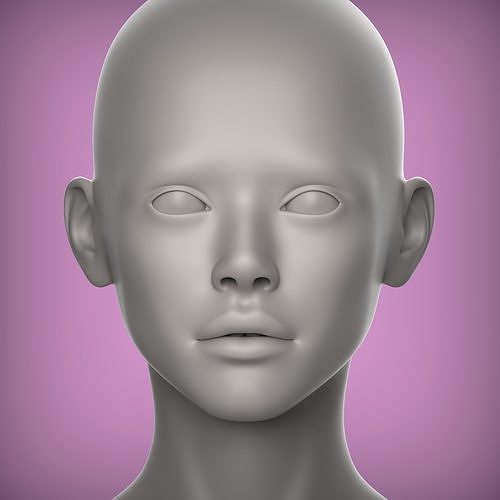 38 3D HEAD FACE FEMALE CHARACTER TEENAGER PORTRAIT DOLL 3D model 3D model