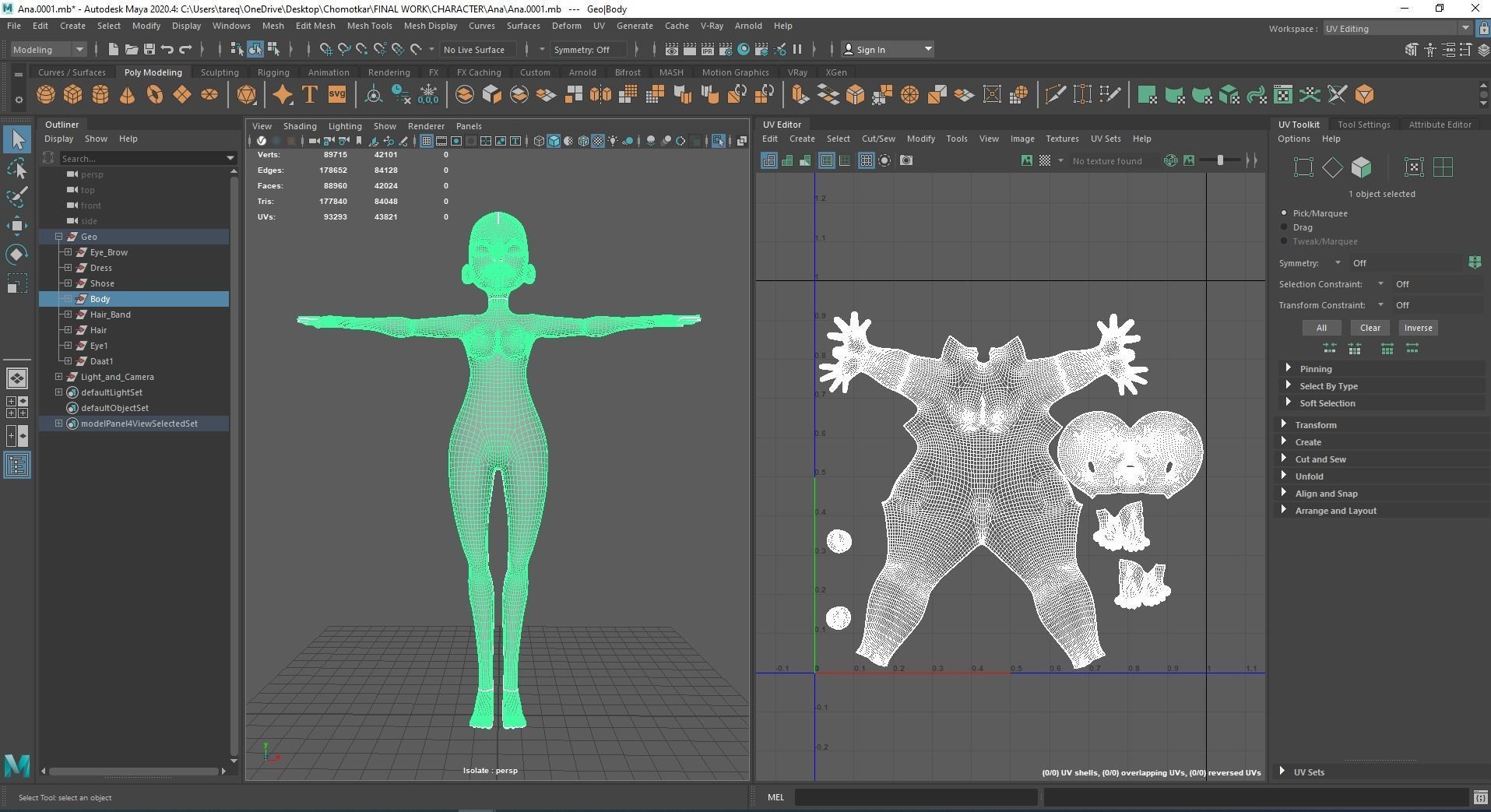 Female Cartoony Character 3D model_9