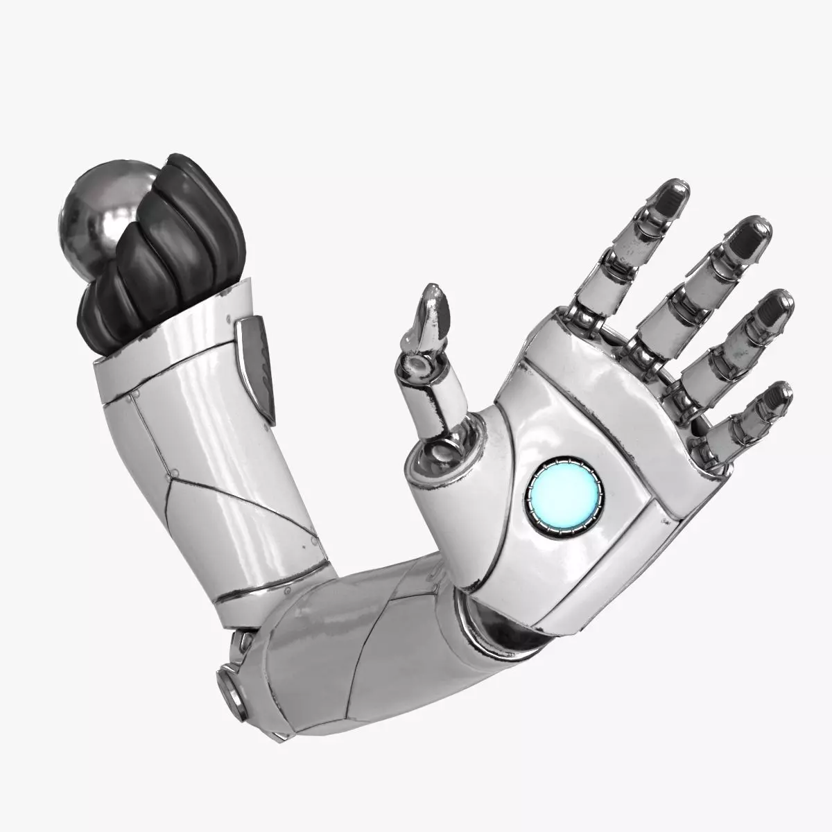 Cyborg Robot Hand Rigged Low-poly 3D model_0
