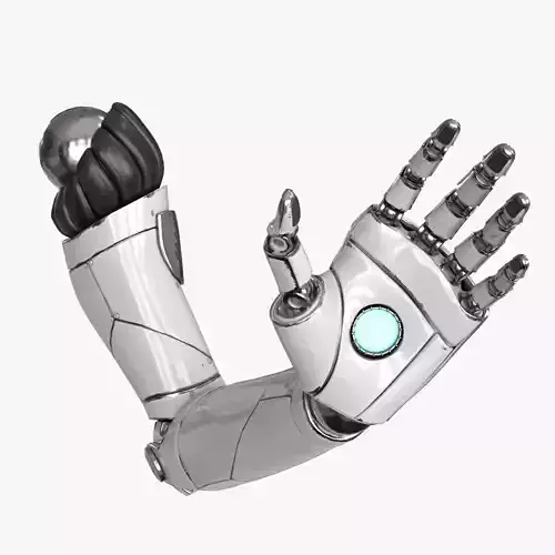 Cyborg Robot Hand Rigged Low-poly 3D model