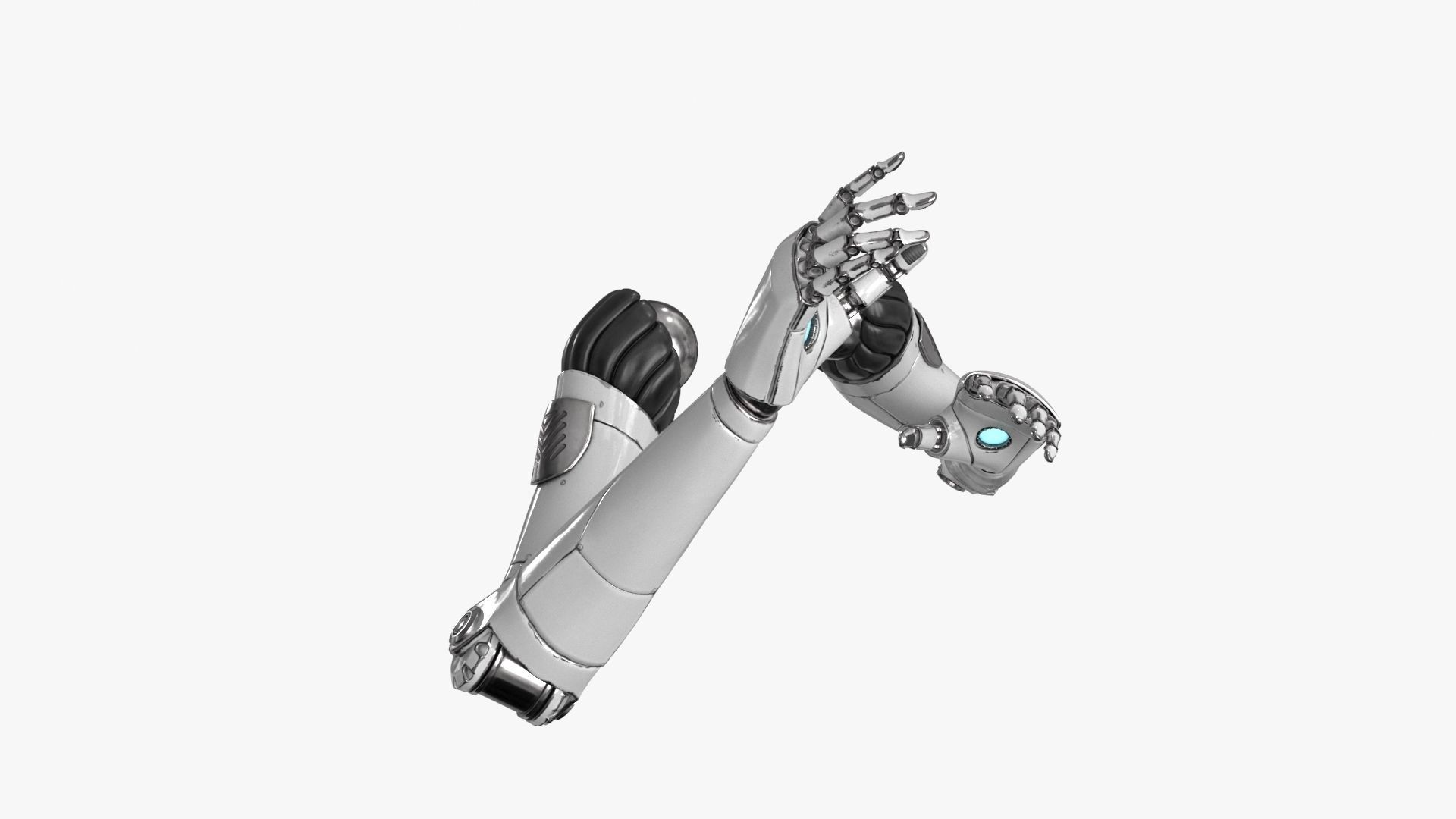 Cyborg Robot Hand Rigged Low-poly 3D model_15
