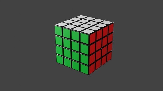 The rubiks cube 4x4 Low-poly 3D model