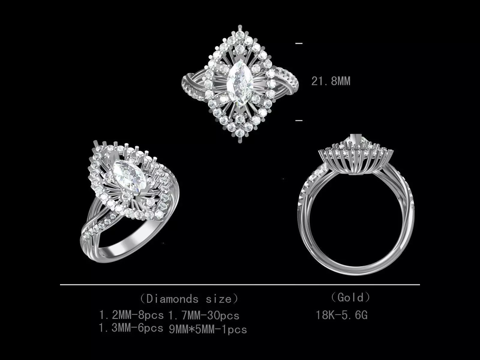 3D CAD file of Engagement ring ready for sale at lowest price Free 3D print model