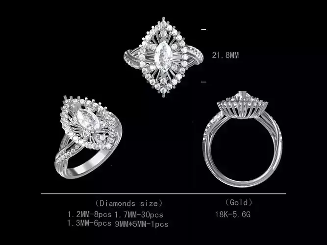 3D CAD file of Engagement ring ready for sale at lowest price Free 3D print model