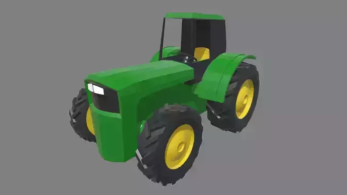 Low Poly Tractor 01