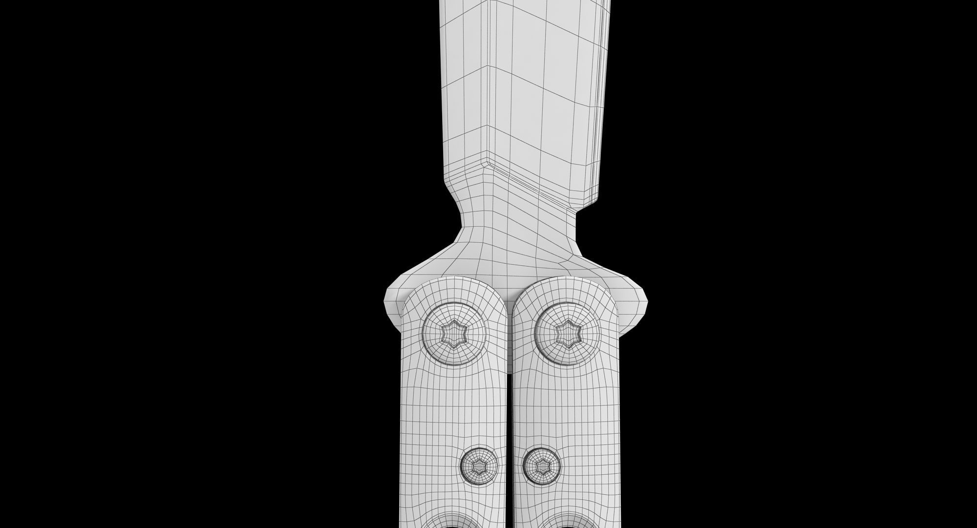 Balisong Butterfly Knife Gradient Low-poly 3D model_14