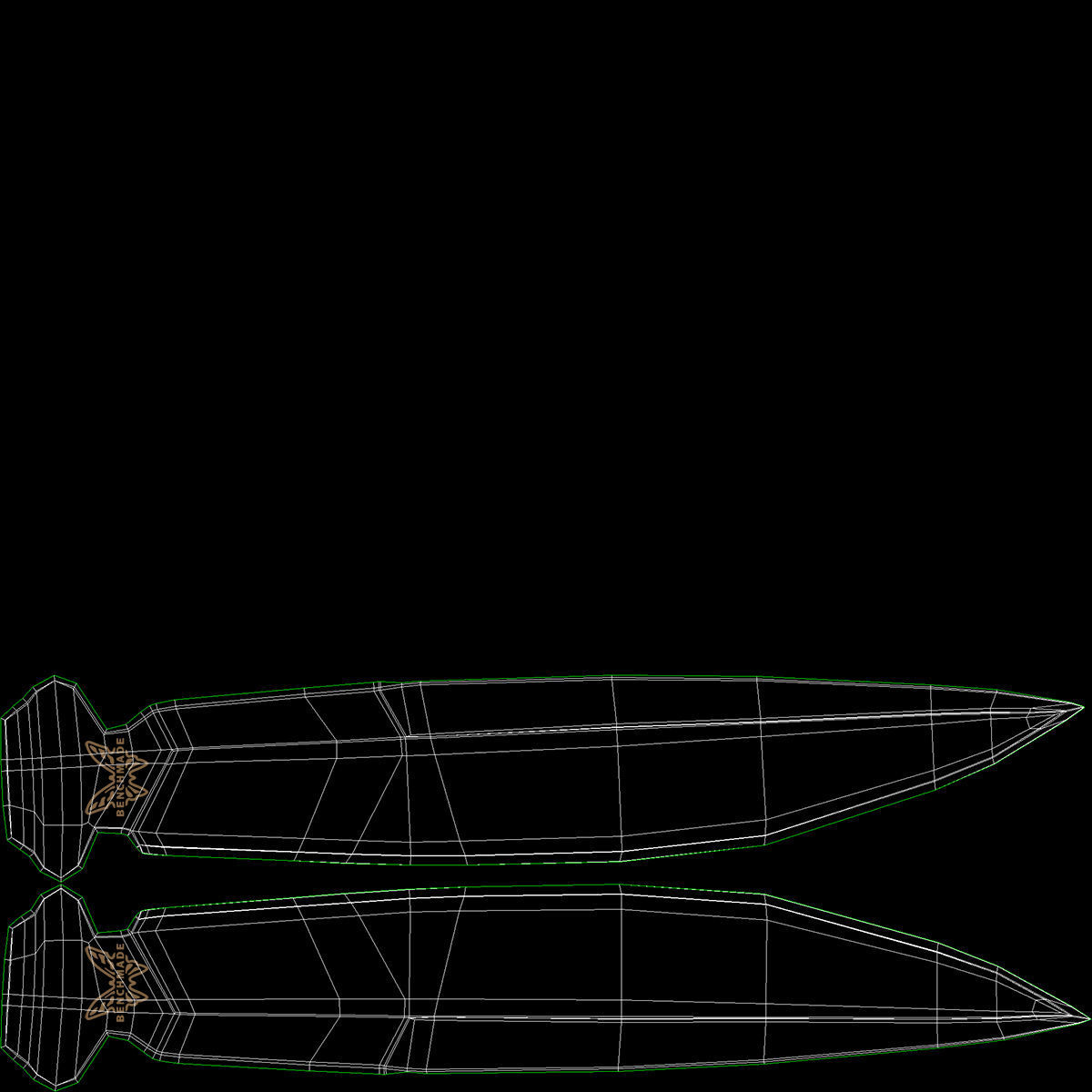 Balisong Butterfly Knife Gradient Low-poly 3D model_20