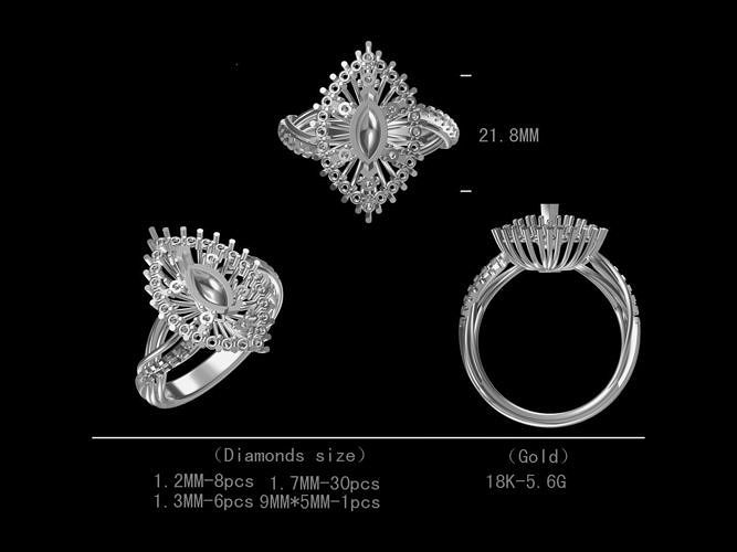 3D CAD file of Engagement ring ready for sale at lowest price Free 3D print model