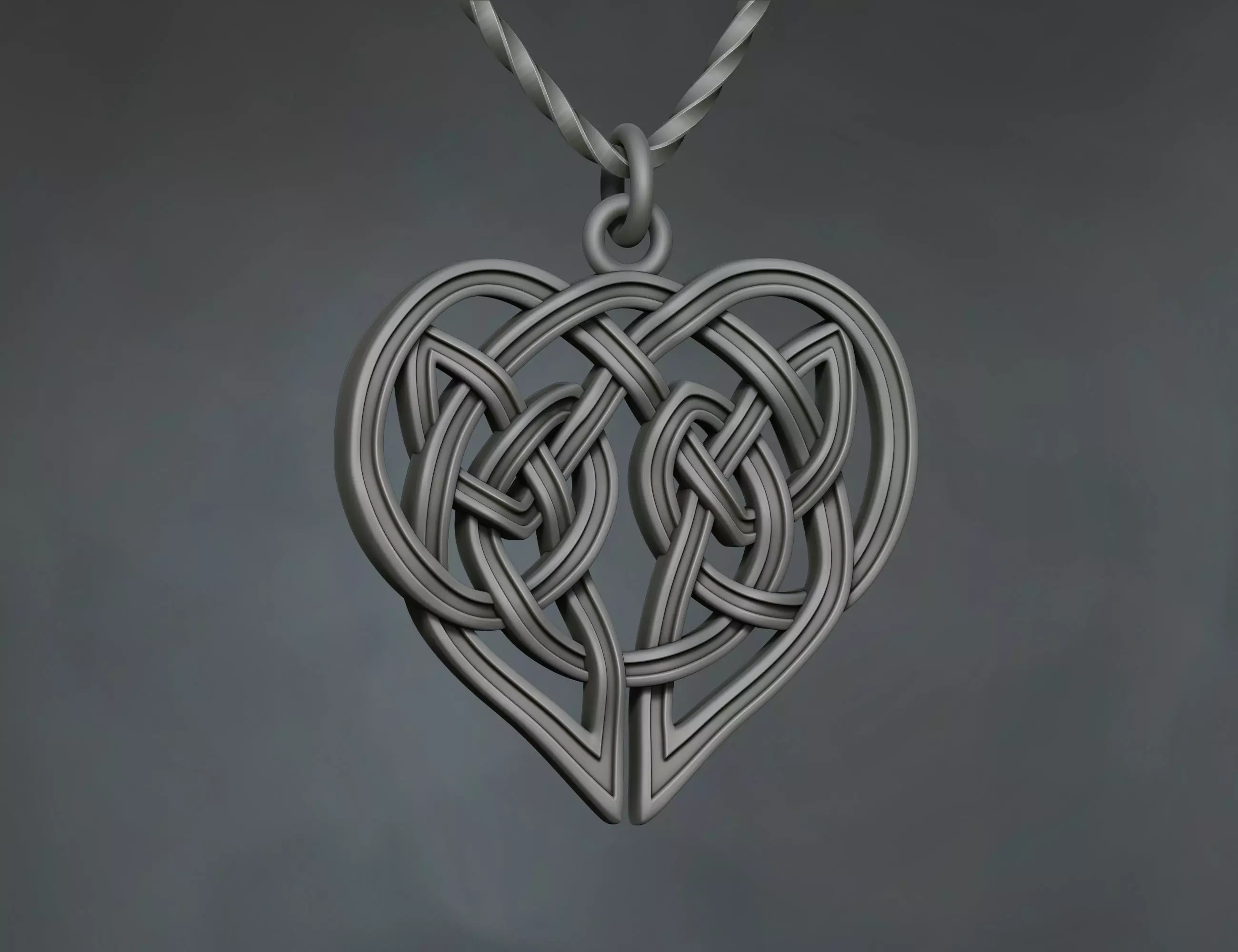 Celtic knot braided necklace pendant 3D print model