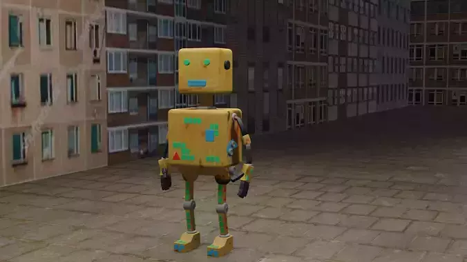 Simple yellow robot    Rigged