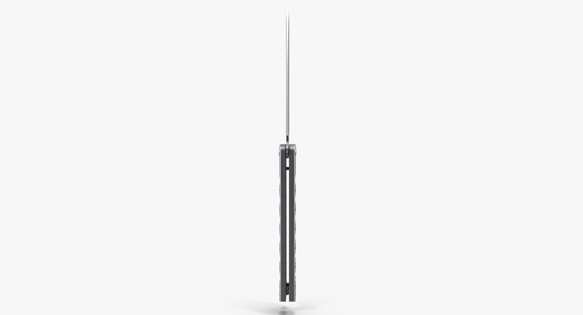 Balisong Butterfly Knife Silver Low-poly 3D model_4