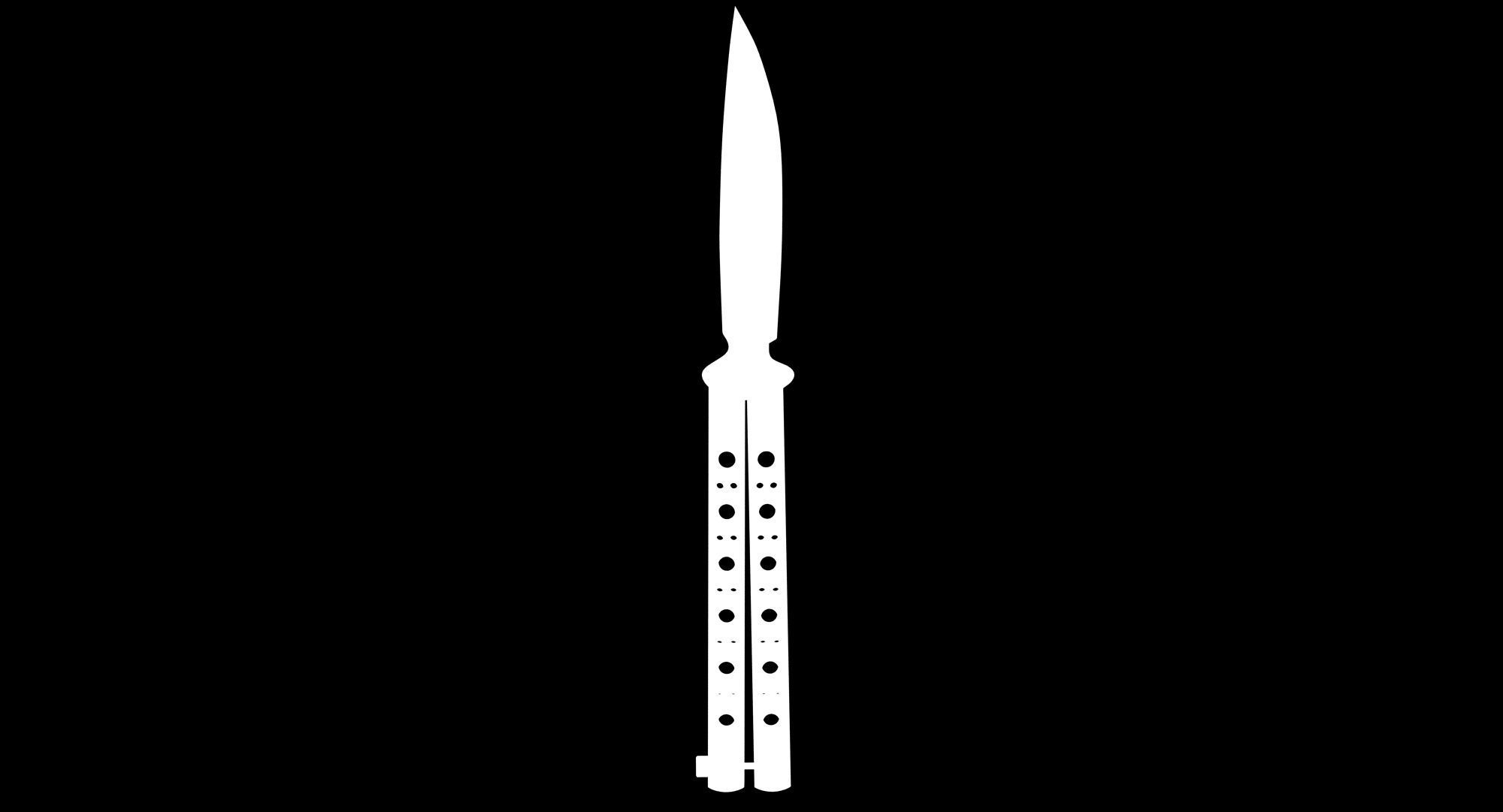 Balisong Butterfly Knife Silver Low-poly 3D model_1