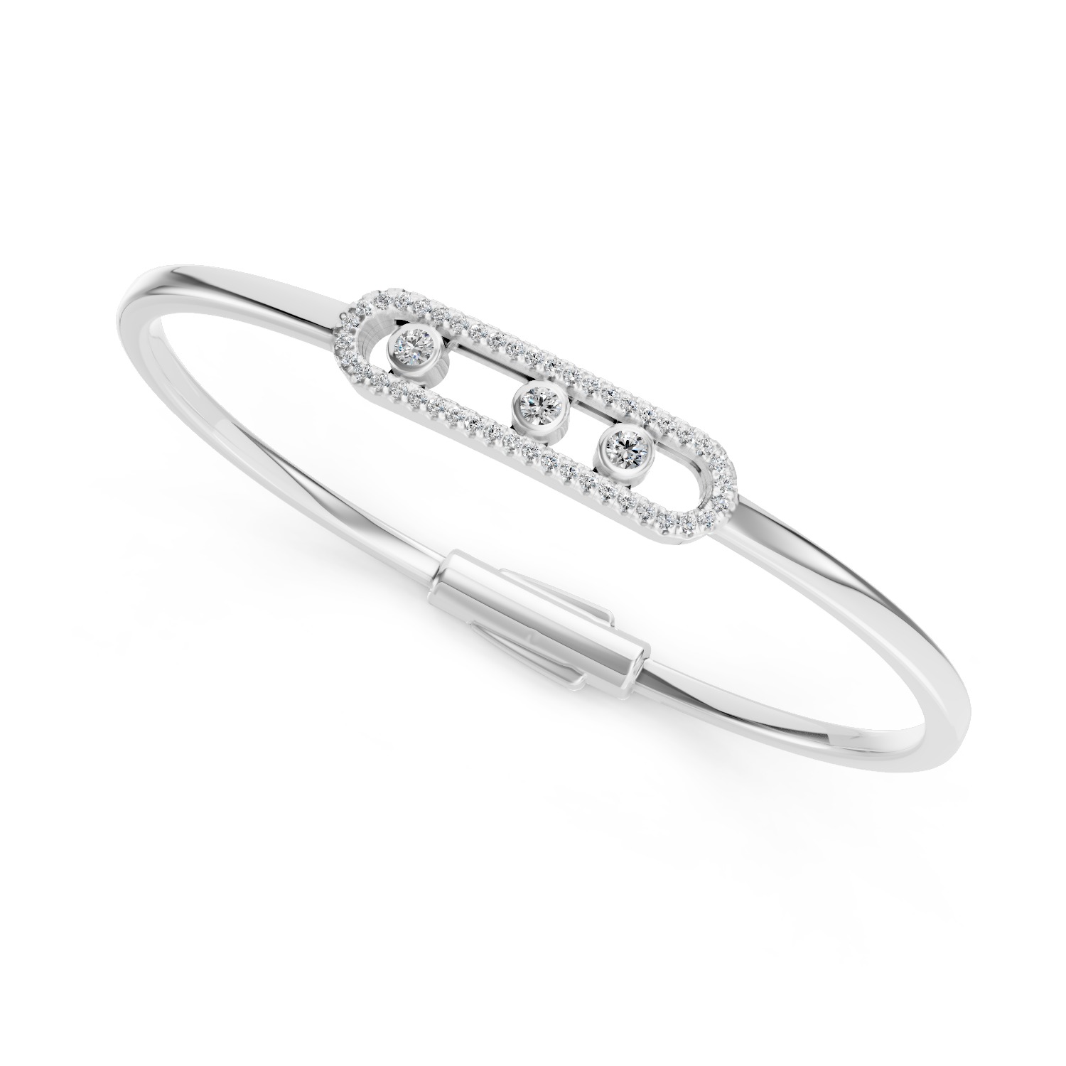 Messika Thin Bracelet 3D print model_1