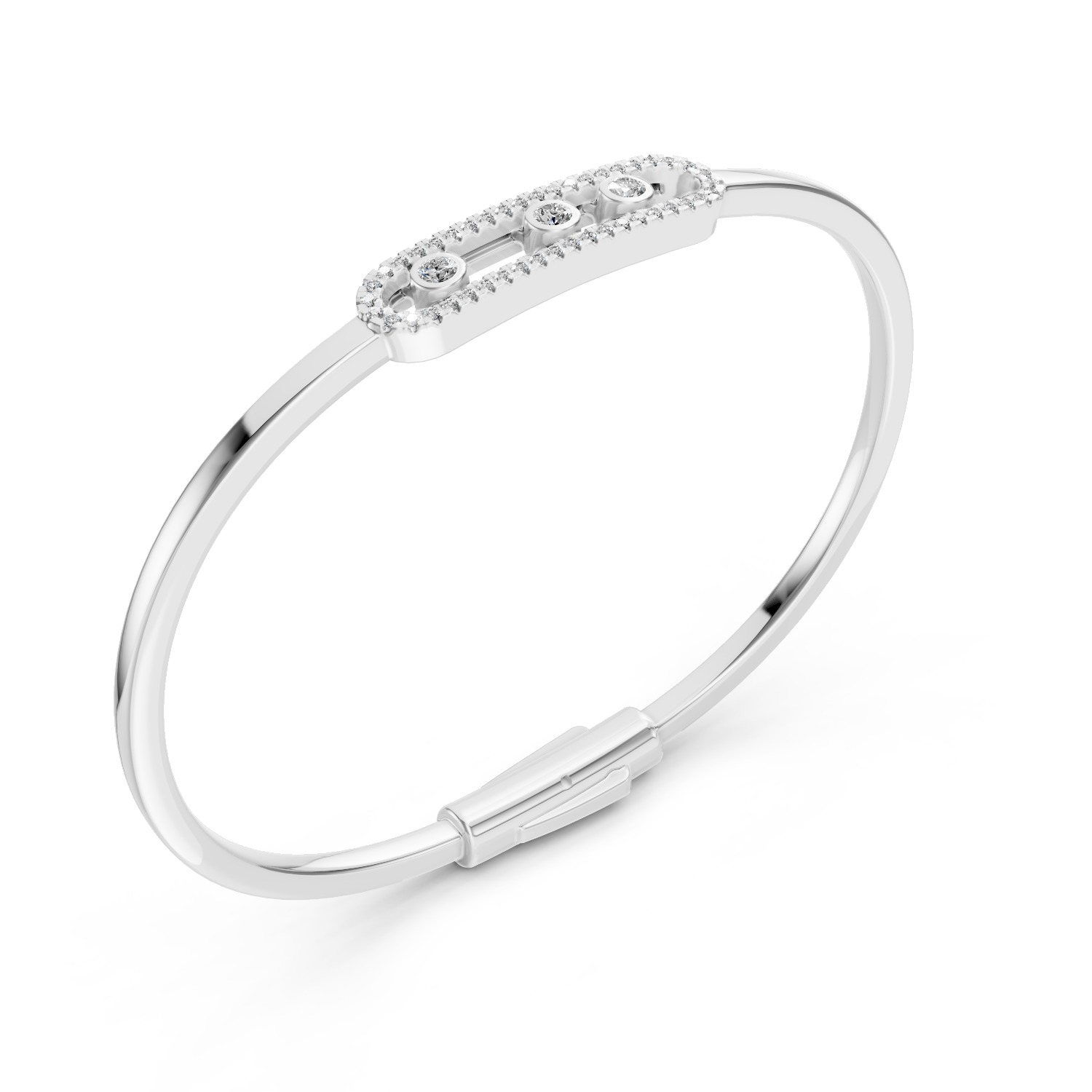 Messika Thin Bracelet 3D print model_4