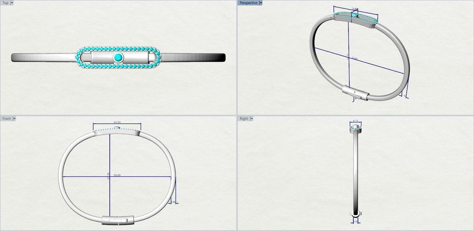 Messika Thin Bracelet 3D print model_7