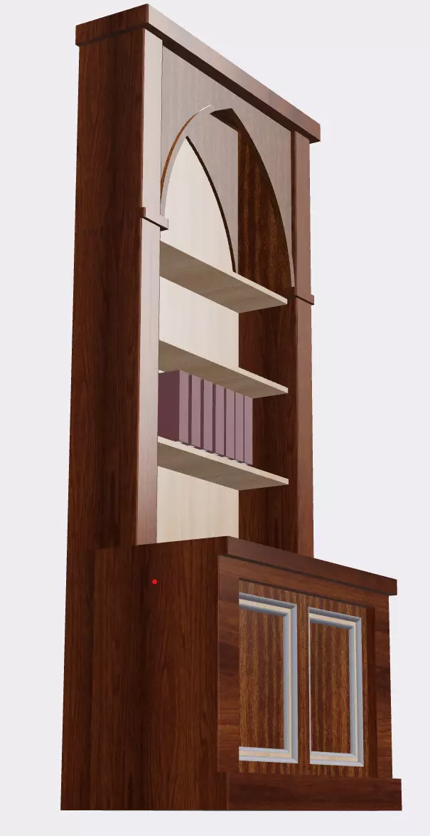 Dollhouse Bookshelf 1-12 scale 3D print model_0