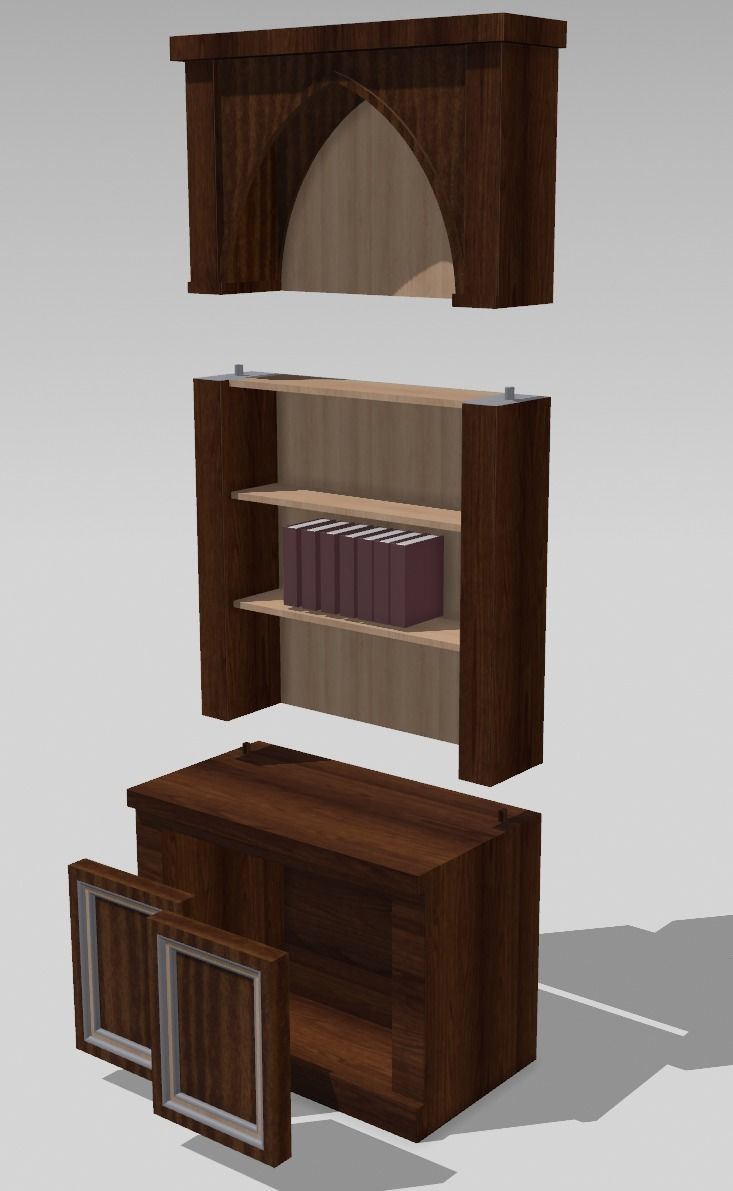 Dollhouse Bookshelf 1-12 scale 3D print model_2