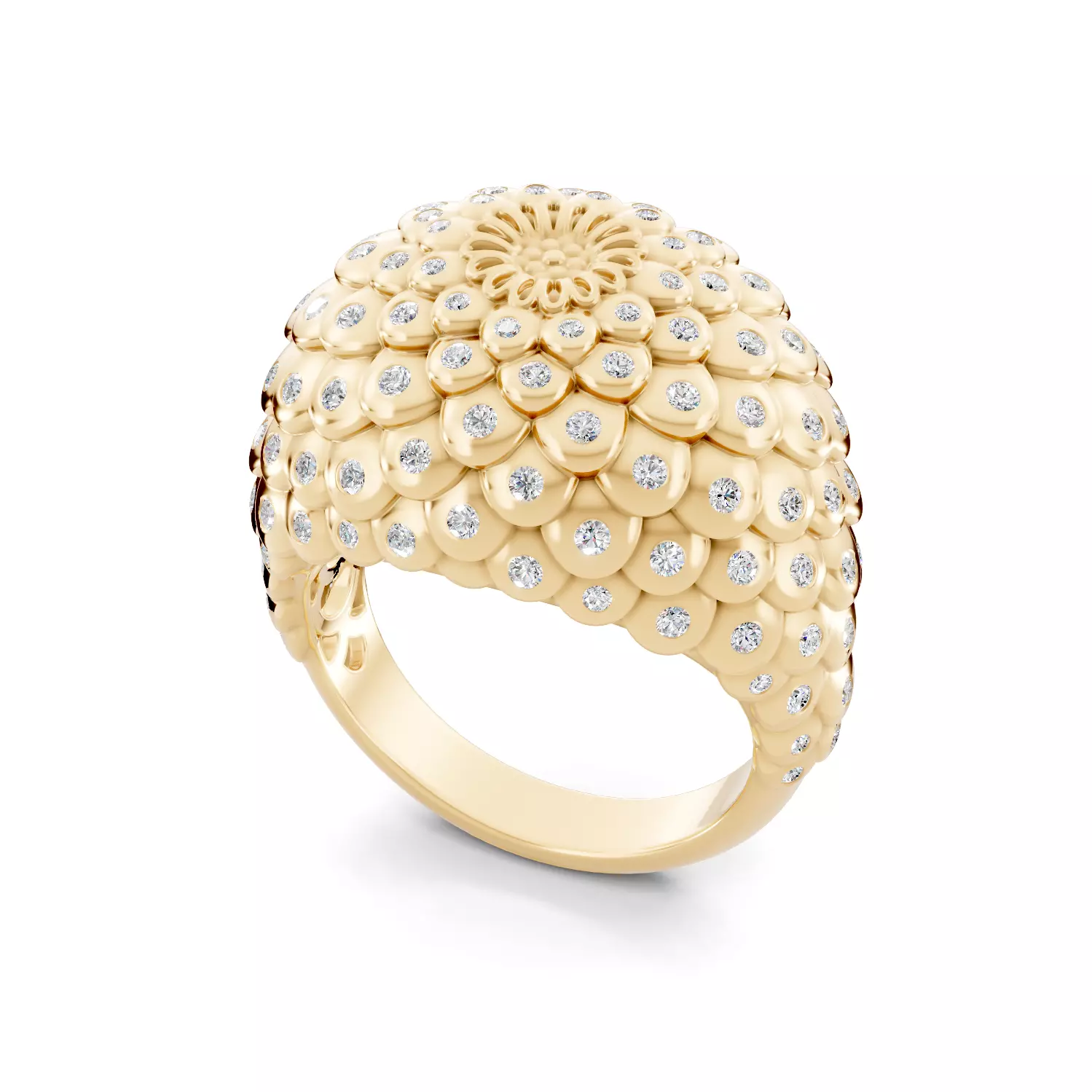 Flower Overlapping Ring  3D print model_0