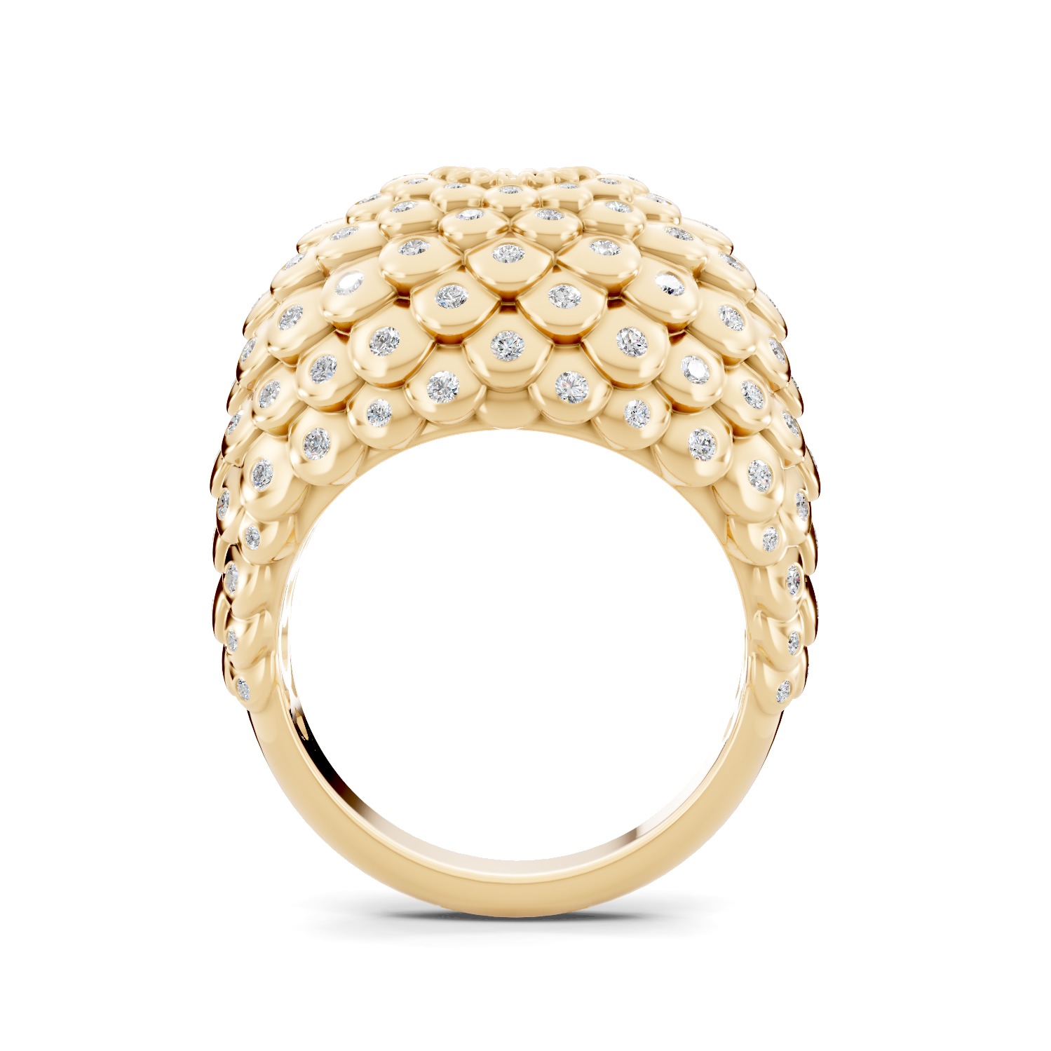 Flower Overlapping Ring  3D print model_3