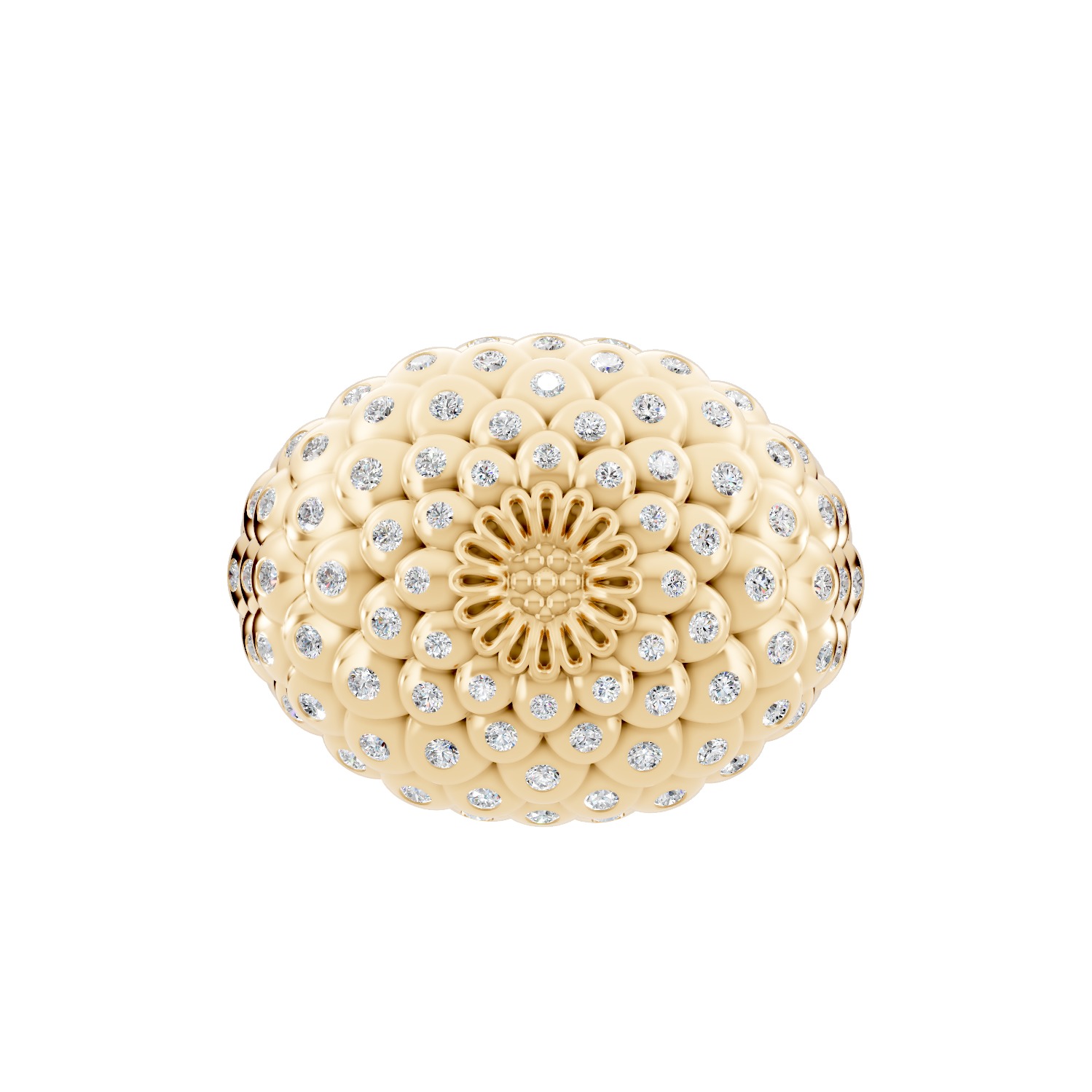 Flower Overlapping Ring  3D print model_5