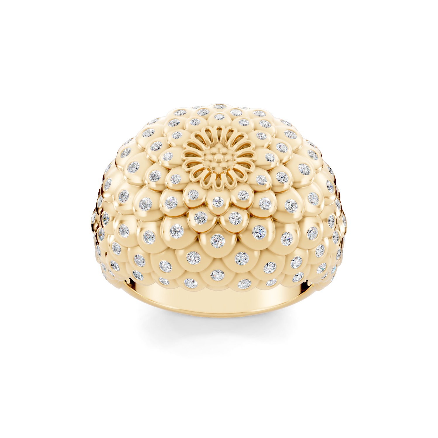 Flower Overlapping Ring  3D print model_4