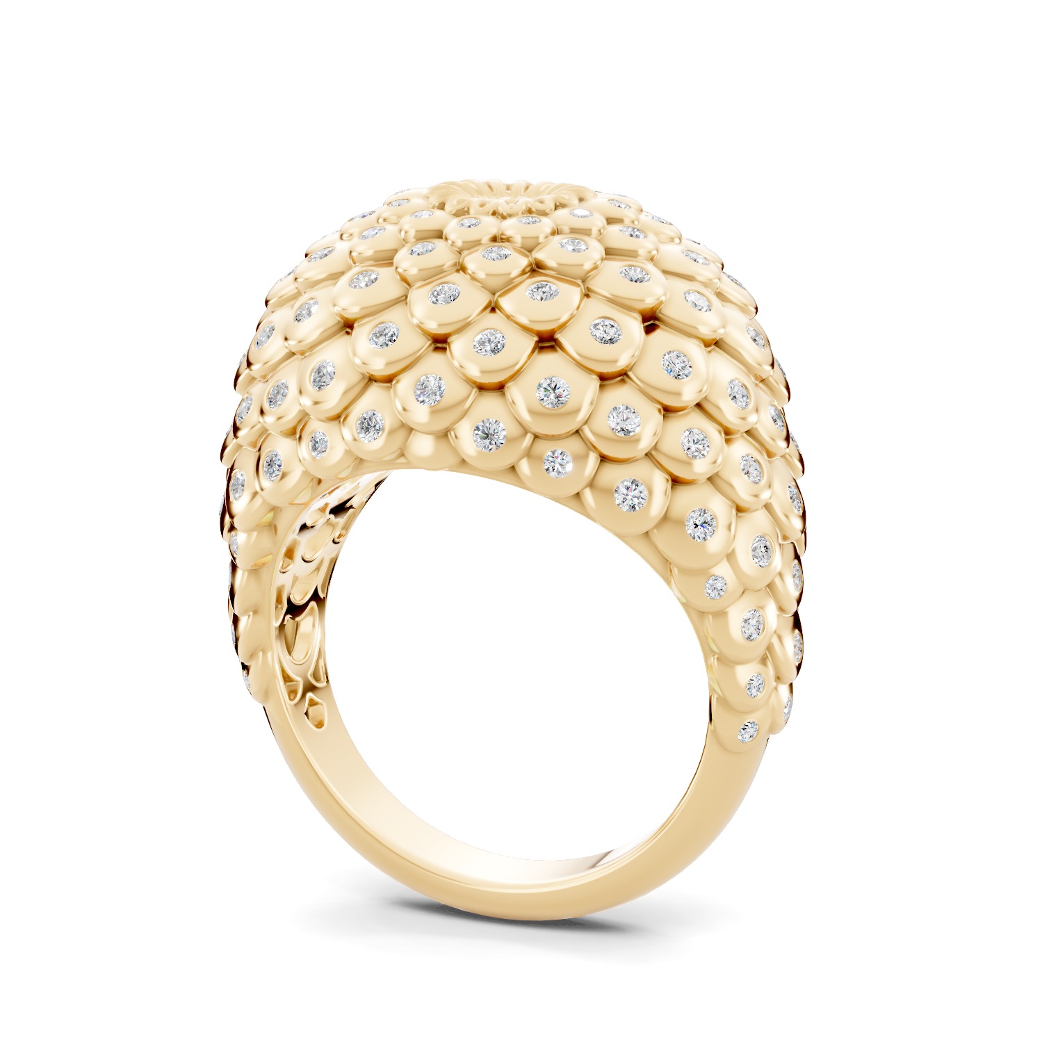 Flower Overlapping Ring  3D print model_6