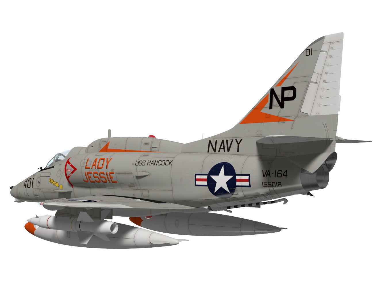 Douglas A-4F Skyhawk 3D model_4