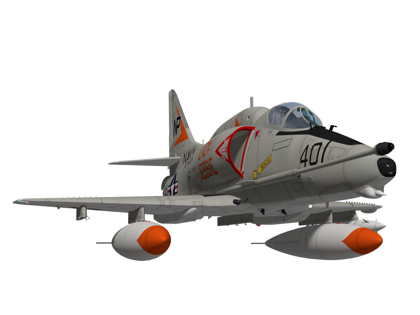 Douglas A-4F Skyhawk 3D model_5