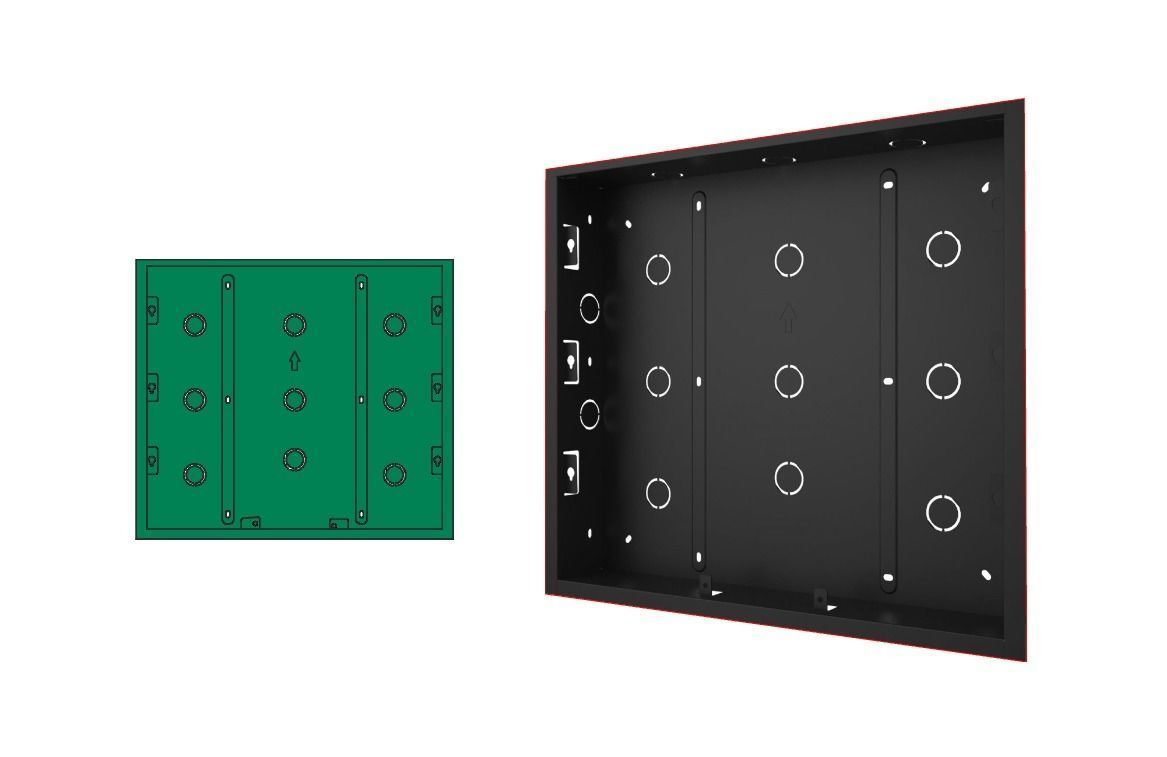 Akuvox intercom In-wall box mount 3D print model_2