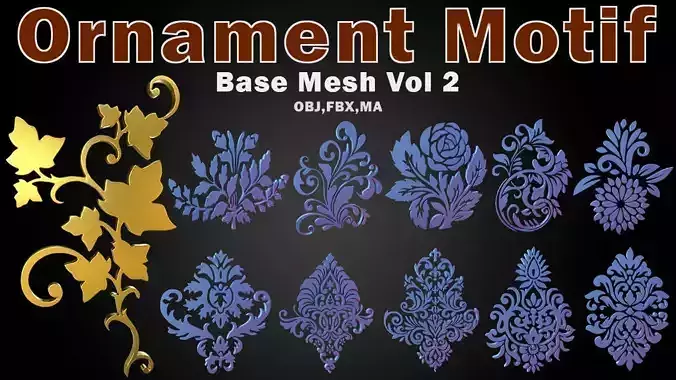 Ornaments Motif Base Mesh Vol 2 3D model