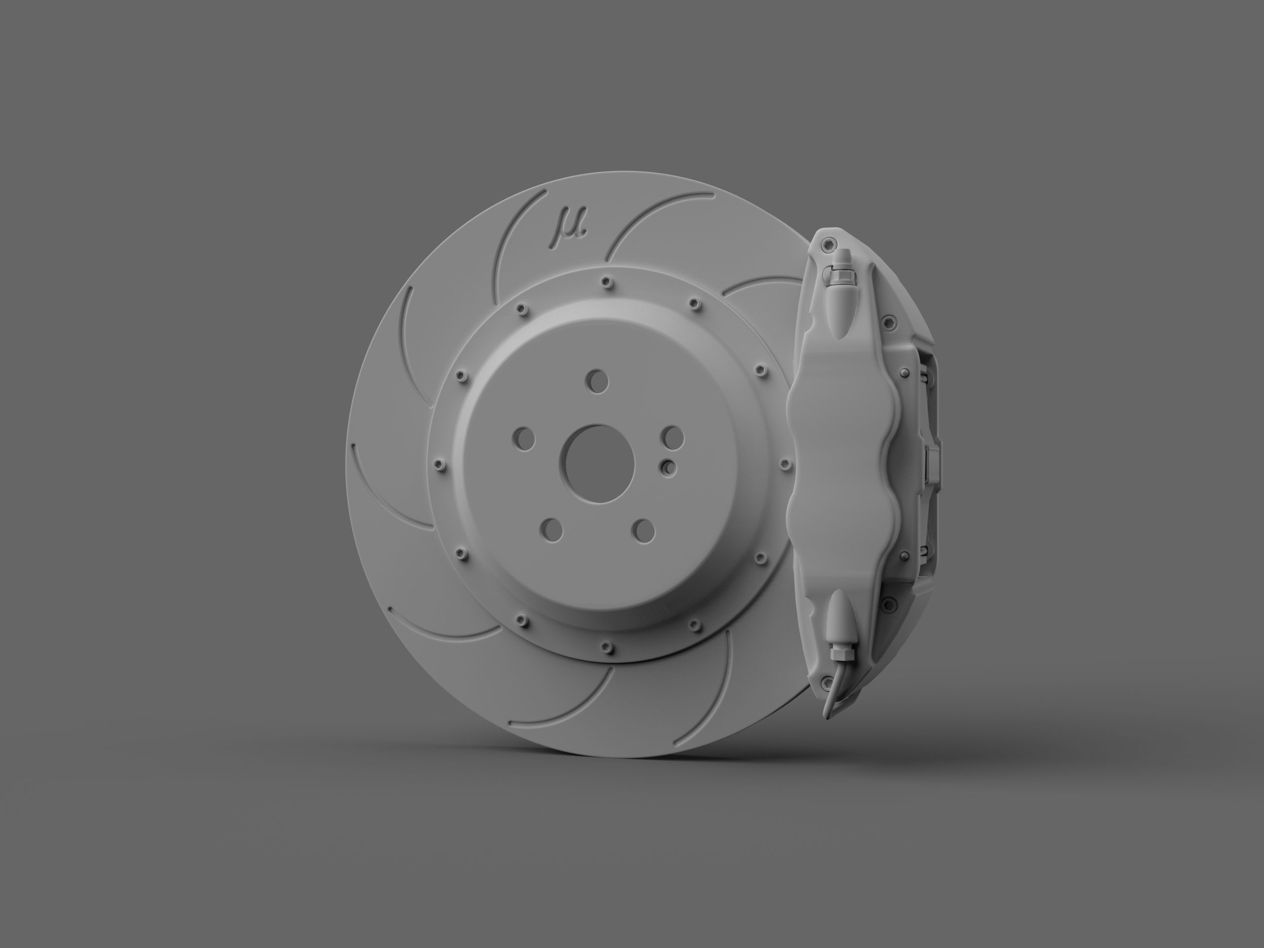 Projectmu brake kit lowpoly Low-poly 3D model_4