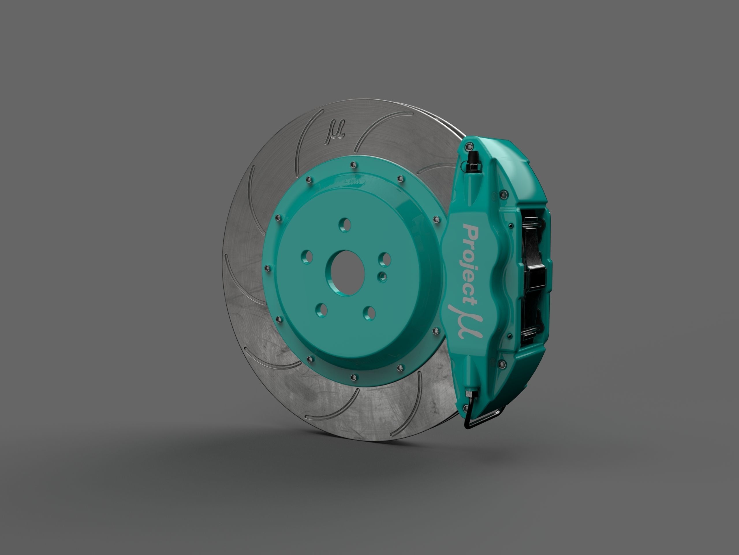 Projectmu brake kit lowpoly Low-poly 3D model_1