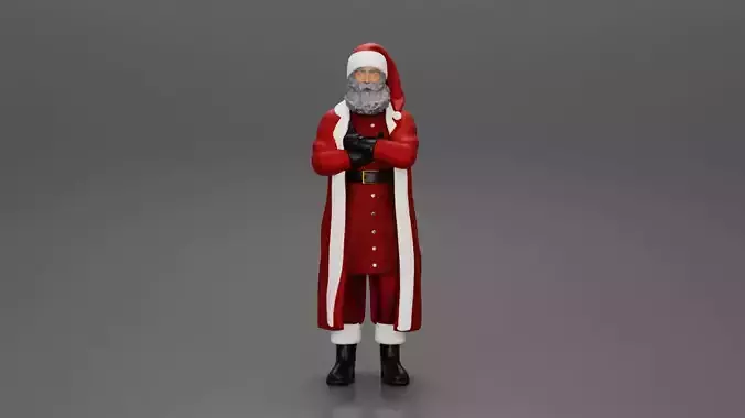Santa Claus stands with his arms crossed 3D print model
