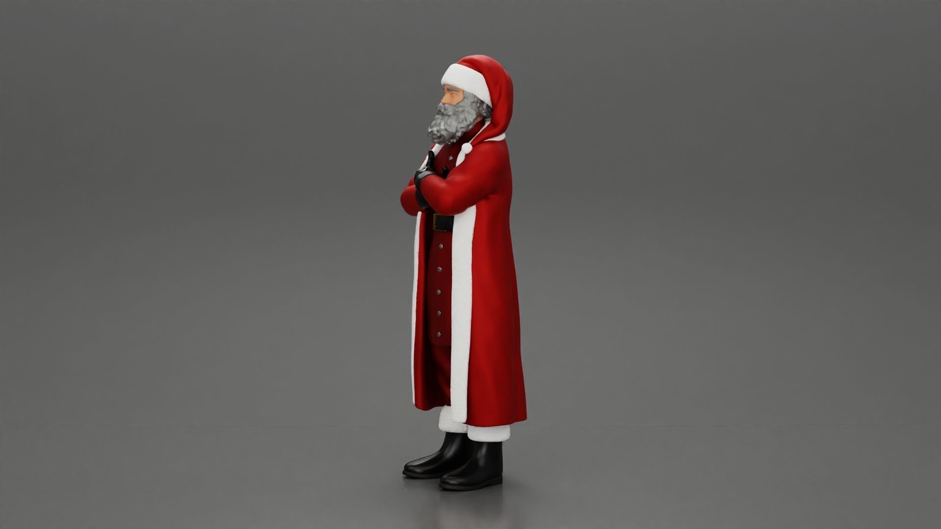 Santa Claus stands with his arms crossed 3D print model_5