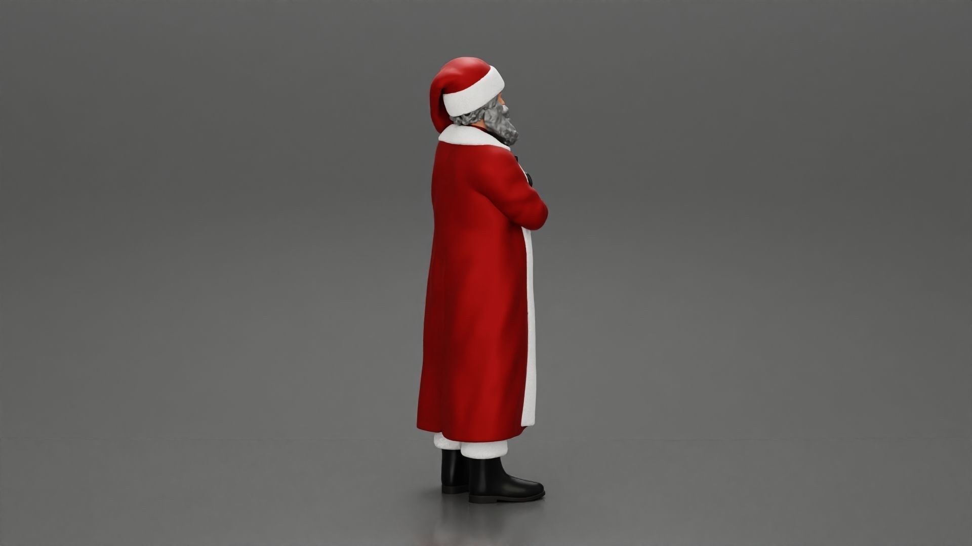 Santa Claus stands with his arms crossed 3D print model_2