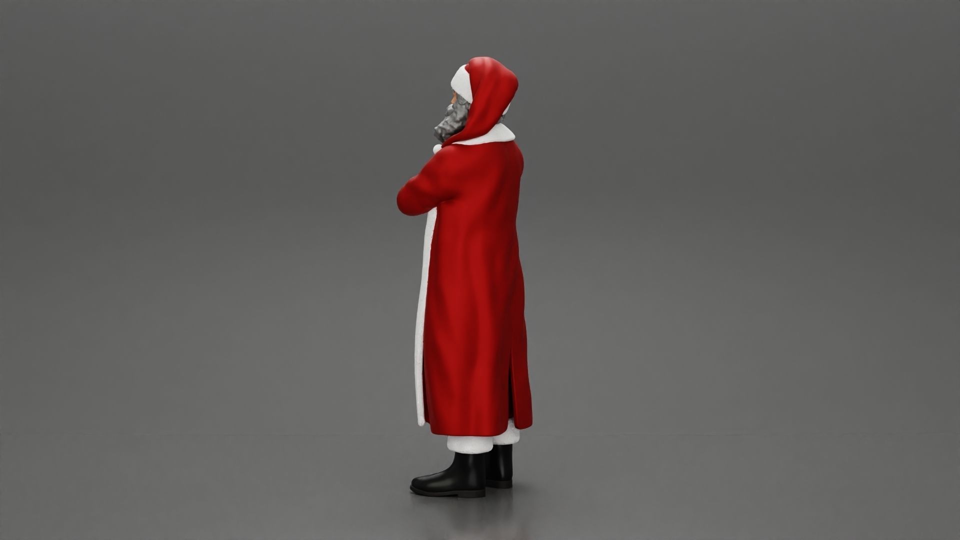 Santa Claus stands with his arms crossed 3D print model_4