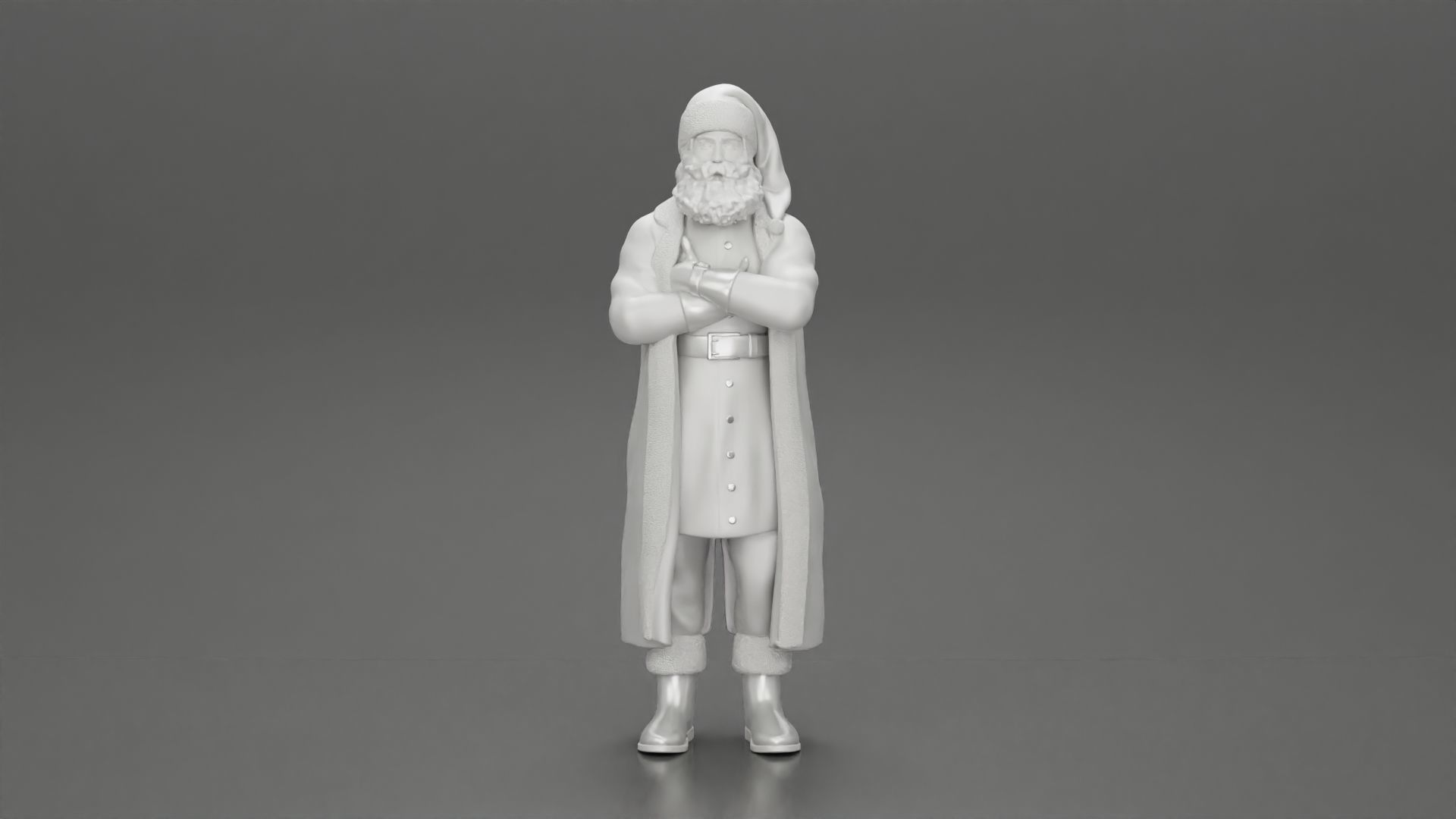 Santa Claus stands with his arms crossed 3D print model_6