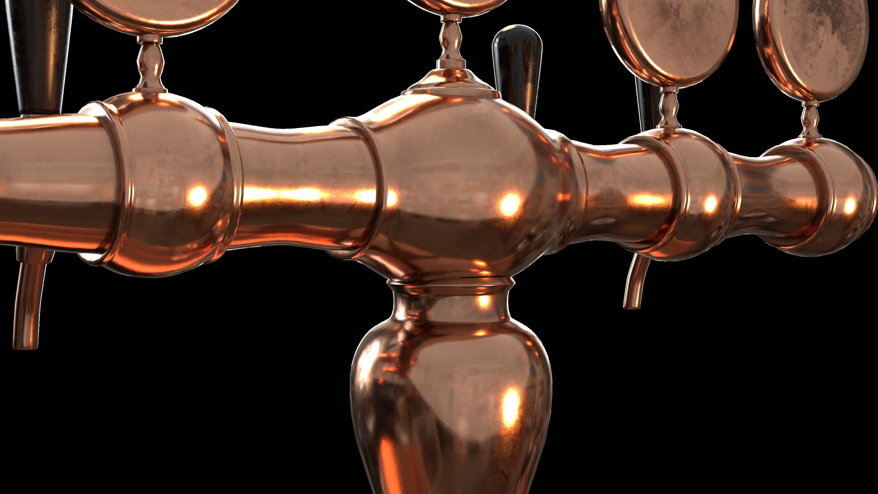 Bar Beer tap Low-poly 3D model_14